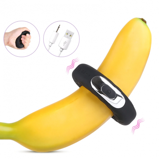 Silicone Vibrating Ring Penis Vibrator Massager Delay Ejaculation Mini Bullet Vibrator Erection Cock Lock Ring Sex Toys for Men